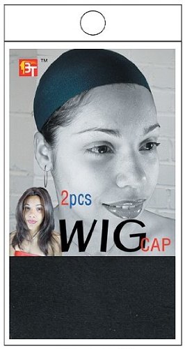Beauty Town Stocking Wig Cap (2 Pieces) (Black)