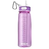 BPA-Free Tritan Sport water bottle, BOTTLED JOY Wide Mouth 27oz 800ml Spill Proof Sip & Handle Leak Proof bottles Purple