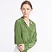 LilySilk Women's 100% Silk Blouse Long Sleeve Ladies Shirts 18 Momme Silk Kale Green Size M