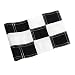 KINGTOP Checkered Golf Flag with Plastic Insert, Putting Green Flags for Yard, Indoor/Outdoor, Garden Pin Flags, 420D Premium Nylon Flag, 8" L x 6" H, White&Black