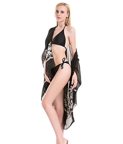 image for Gemazon　Ｃollection Embroidered Kimono Cardigan Beach Coverup – B