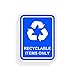 Recycling Items Only Sticker Vinyl Die Cut Recycling Decal with Recycle Logo Label Home Office Work