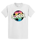 Youth Soccer T-Shirt Neon Rainbow Soccer Ball