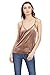 SheIn Women's Casual Basic Strappy Velvet V Neck Cami Tank Top Medium Brown