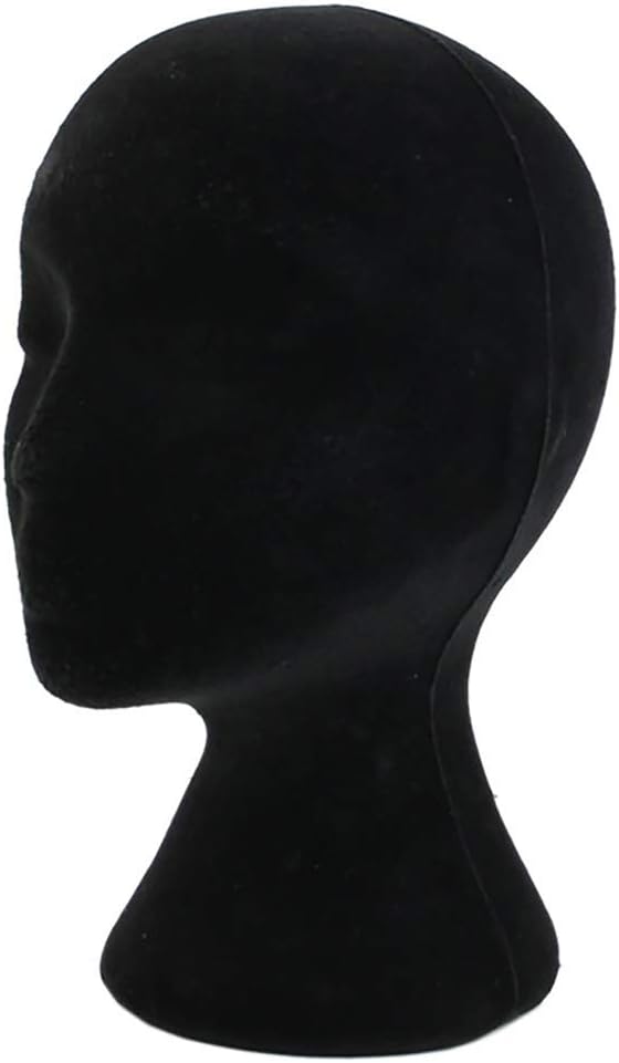 1PC Female Wigs Head Wig Stand Styrofoam Mannequin Head Portable Foam Wig Styling Hat Headwear Display Stand(Black)