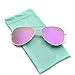 WearMe Pro - Flat Lens Mirrored Metal Frame Aviator Sunglasses