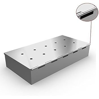 Cave Tools Smoker Box for BBQ Grill Wood Chips - 25% Thicker Stainless Steel Won't WARP - Charcoal & Gas Barbecue Meat Smoking with Hinged Lid - Best Grilling Accessories & Utensils Gift for Dad