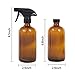2 Empty Amber Spray Bottle(16oz Each) Glass Refillable Cosmetic Containers For Essential Oils,Liquid Cleaning Solutions,Mist Plants With Duty Multi-Role-Mist And Stream Settings Nozzle