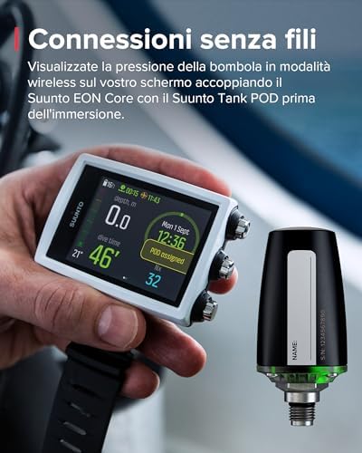 Dive EON CORE Orologio Subacqueo Digitale con Display Colori Facile Lettura, Impermeabile 80m, Computer Subacquei con Funzioni di Allarme, Cronometro, Meteo, Bussola, Batteria Ricaricabile