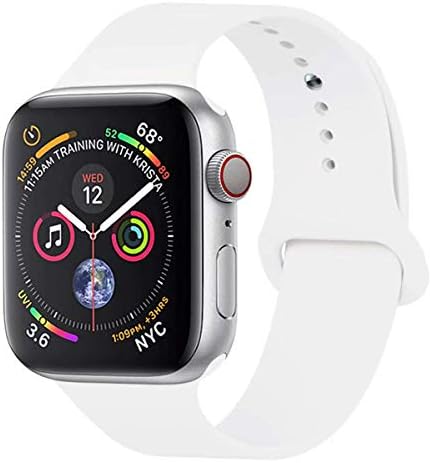 GIPENG For Apple Watch Strap 38mm 40mm 42mm 44mm, Soft Silicone Classic Sport Replacement Watch Band for iWatch Series 4, Series 3, Series 2, Series 1, Size S/M, M/L