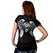 Hot Leathers Asphalt Angel Ladies Burnout Short Sleeve Biker T-Shirt (Black, XX-Large)
