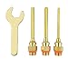 Copper Glue Gun Nozzle Assortment Set Interchangeable with Spanner Kit for Replacement, Nozzle Diameter 1.5, 2.0, 3.0mm Length 70mm Thread Diameter 10.6mm 4pcs/Set