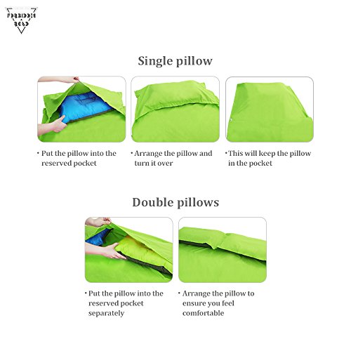 Forbidden Road Sleeping Bag Liner Sleep Sheet Sleep Sack Camping Travel Liner with Pillow Cover Cotton Soft Healthy Clean Extreme Roomy - 2 Sizes 4 Colors (Green, Medium) - Thumbnail 3