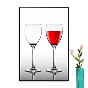 Framed Canvas Wall Art Red Wine Canvas Prints Home Artwork Decoration for Living Room,Bedroom - 16x24 inches