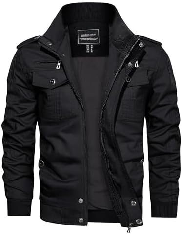 CHEXPEL Men's Thick Winter Jackets with Hood Fleece Lining Cotton
