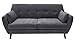 Serta Artesia Collection Midcentury Modern Sofa with Tapered Legs, Easy to Clean, Microfiber Couch Fabric, Durable Hardwood Construction, 61