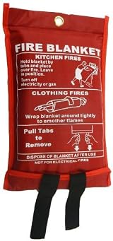 REAL ACCESSORIES Fire Blanket Large 1m x 1m EN-1869 Kitchen Fire Safe view 1