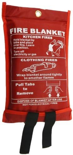 REAL ACCESSORIES Fire Blanket Large 1m x 1m EN-1869 Kitchen Fire Safe