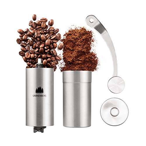 Kaffeemühle manuell mit Kegelmahlwerk | Kaffeemühle hand - Handkaffeemühle aus Edelstahl | Espressomühle | Präzise… – Bild 3