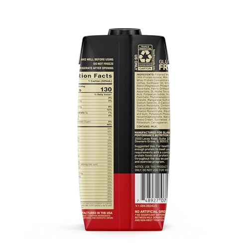 OPTIMUM NUTRITION GOLD STANDARD PROTEIN SHAKE, 24G PROTEIN, READY TO DRINK PROTEIN SHAKES, GLUTEN FREE, CAFE LATTE, 11 FL OZ (PACK OF 12)
