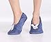 Pembrook Fuzzy Soft Coral Fleece Slippers – Light Blue - Medium (7-8) – Ballet Style with Non-Skid Sole – Faux Shearling Lining - Great Plush Slip On House Slippers for Adults, Women, Girls
