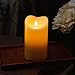 3D Flameless Led Candle With Timer, Moving Wick Pillar Candle for Home Decoration, 3.75x6.5 Inch, Ivory