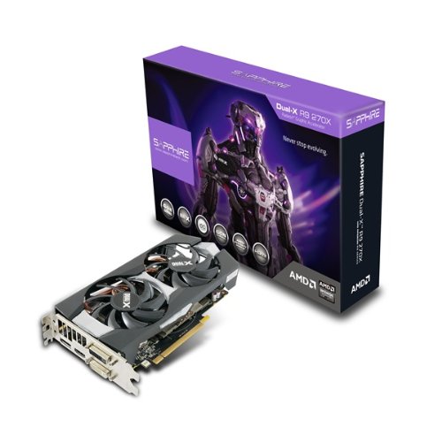 Sapphire Radeon R9 270X 4GB GDDR5 DVI-I/DVI-D/HDMI/DP Dual-X with Boost and OC Version PCI-Express Graphics Card 11217…