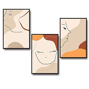 3 Piece Framed Canvas Wall Art for Living Room, Bedroom Mattis and Brutalist Canvas Prints for Modern Home Decoration Ready to Hang - 16"x24"x3 Panels