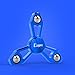 EZOON Tri Fidget Spinner Metal Finger Toys, Aluminum Hand Spinner Replaceable Bearing Max 4 Mins Spinning Time EDC ADHD Focus Toy for Kids Adults (BLUE-1)