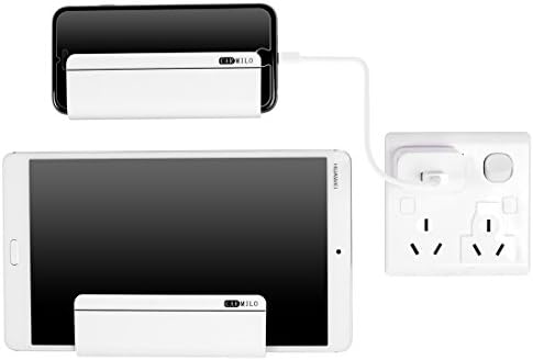 Carmilo Wall Mount Phone Holder : ABS Phone Charging Holder for iPhone, iPad, Tablet and Smartphone Pack of 2 (White)