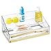 mDesign Plastic 4 Tier Cosmetic Palette Organizer with 4 Compartments for Bathroom Vanity, Countertop or Cabinet to Hold Makeup, Lipstick, Eyeliner, Beauty Accessories - Clear/Soft Brass