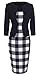 HOMEYEE Women's Vintage Colorblock Business Pencil Dress B237