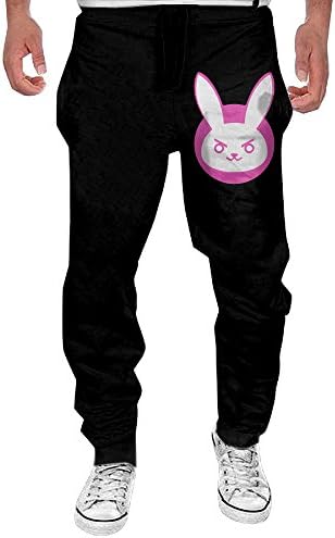 Men's D.va Logo Drawstring Athletic Lounge Sweatpants Black