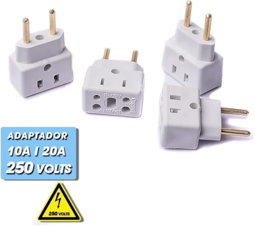 Kit 3 Adaptadores de Tomada Universal Bob Esponja Benjamin 10A/20A até 250V, Para 2 e 3 Pinos Grosso e Fino, Bivolt 110V/220V para Secadores, Chapinhas, Air Fryer, Eletrodomésticos e Eletrônicos