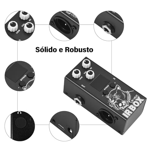 KINGSTER M-VAVE Pedal de Guitarra com 25 Gabinetes de Guitarra, 7 Gabinetes de Baixo, Importação de IR do Usuário, Equalizador de 9 Bandas, Saída XLR, Conector de Fone de Ouvido