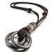 INBLUE Men's Alloy Genuine Leather Pendant Necklace Silver Tone Double Ring Adjustable 16~26 Inch Chain
