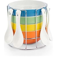 Uno Casa Portion Control Serving Bowls to Promote a Healthy Lifestyle. Ceramic Bowl Deep Dish for Cereal, Miso Soup, Ice Cream, Dessert, Chip Dip, Mixing and Dipping