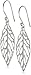 Sterling Silver Cut Out Leaf Drop Earrings