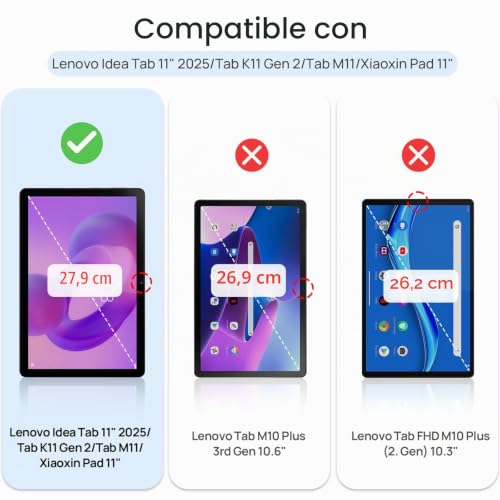 Gerutek [2 Pieces Screen Protector for Lenovo Idea Tab 11 inch 2025/Tab M11/Tab K11, (TB-336FU/336ZU/330FU/331FC), 9H, Anti-Scratch, Anti-Fingerprint, Bubble-Free, Tempered Glass for Lenovo idea tab 11