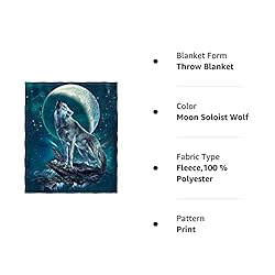 Dawhud Direct Howling Wolf Fleece Blanket for Bed