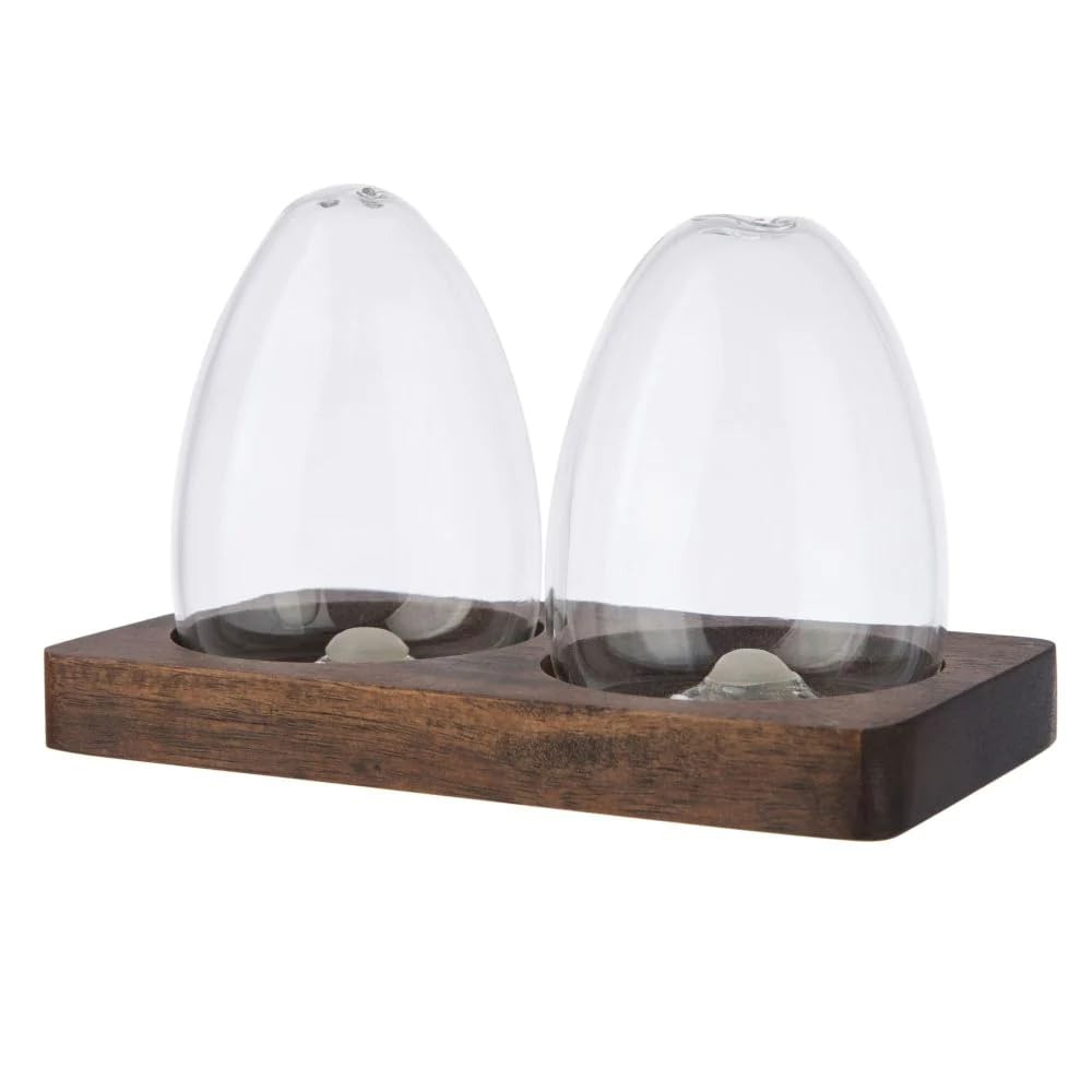 ARTISAN STREET Salt Pepper Set - Wood & Glass Shakers