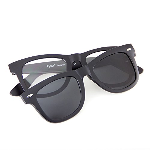 Cyxus-2-in-1-SET-Blue-Light-Blocking-Glasses-with-Clip-On-Polarized-Sunglasses-Retro-Lightweight-Frame-MenWomen