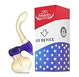 Glass Water Smoking Device Blue Silver Fumed Briar Bub 6 inch