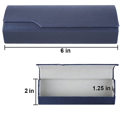Aluminum Eyeglass Cases with Magnetic Closure - Glasses Holders - Medium Size-Navy - Thumbnail 2