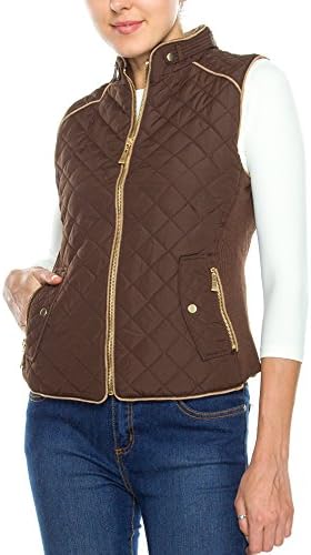 KAYLYN KAYDEN KLKD Women's Quilted Mockneck Side Ribbed Panel Vest