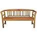 Festnight Wooden Garden Outdoor Bench with Armrest and Backsupport, 62