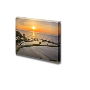Canvas Prints Wall Art - Rice Terraces at Sunset for Home or Spa Art | Modern Wall Decor/Home Decoration Stretched Gallery Canvas Wrap Giclee Print. Ready to Hang - 12" x 18"