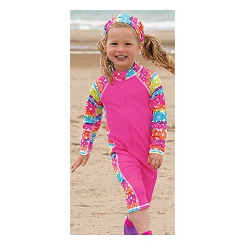 Sun Smarties UPF 50+ Rainbow One Piece Long Sleeve Capri Pant Sunsuit 18M Pink