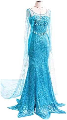 Winter Elsa Snow Party Queen Dress Up Halloween Cosplay Costume