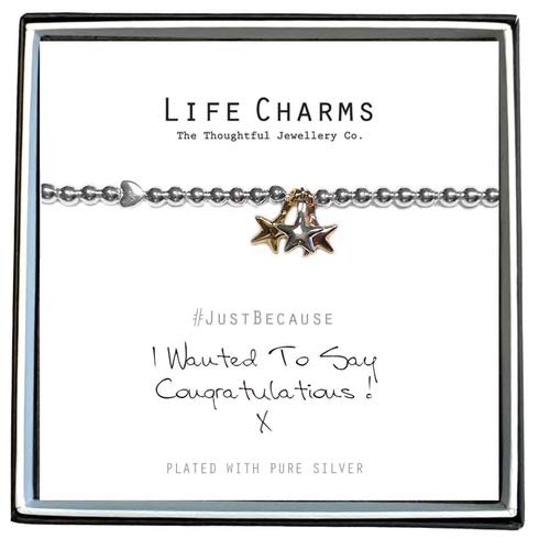 Life Charms Women Jewellery Congratulations Bracelet Wristband Ladies Gift